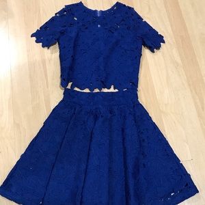 Miss Behave Girls Outfit Top Skirt Royal Blue Med